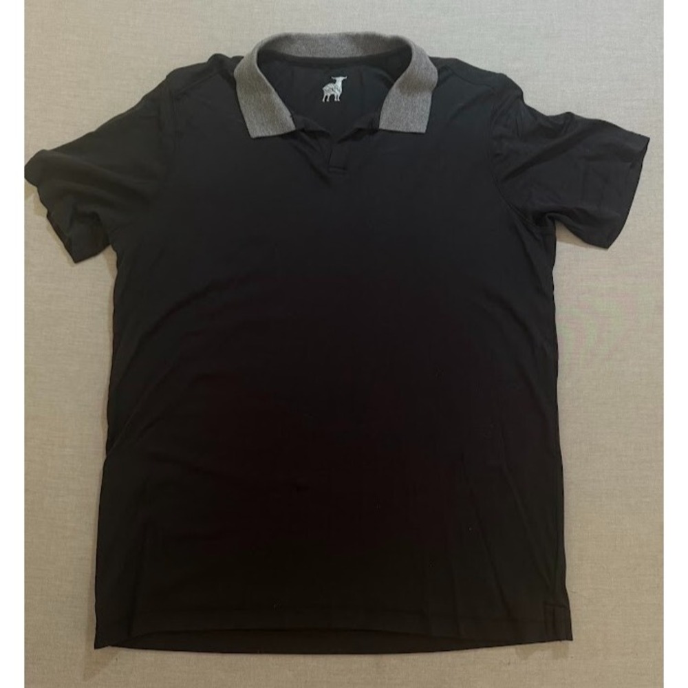 Raffi Polo Shirt‎ Adult Large Black Logo Short Sleeve Button Golfer Mens.